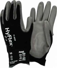 Ansell 11-600 HyFlex Lite Nylon Polyurethane Gloves Black/Gray, 3 Pair, XS - 2XL