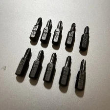 10 PIECE APEX # 446-2, PHILLIPS #2 HEX SHANK BIT, 1/4" X 1" ( NEW )