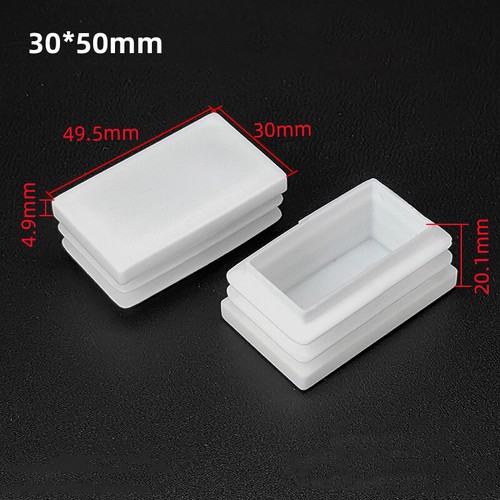 30x50mm Inserts Tube End Caps Plastic Blanking Plugs Pipe Bungs Rectangle Cover - Picture 7 of 8