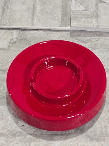 Royal Haegar Vintage Large Red Art Pottery Ashtray Mid century Modern 6.5"