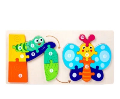 Fun 3D Puzzle Game: Cartoon Butterfly Animals Grow & Change Wooden Educational 