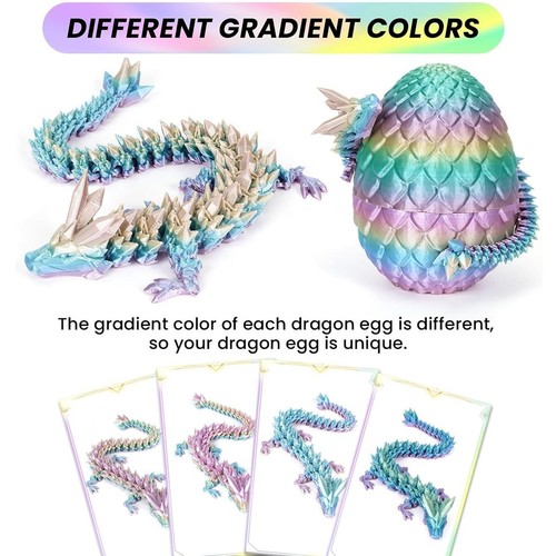 3D Printed Dragon Eggs with Dragon Inside,Articulated Dragon Gifts,Fidget Toys - Zdjęcie 7 z 28