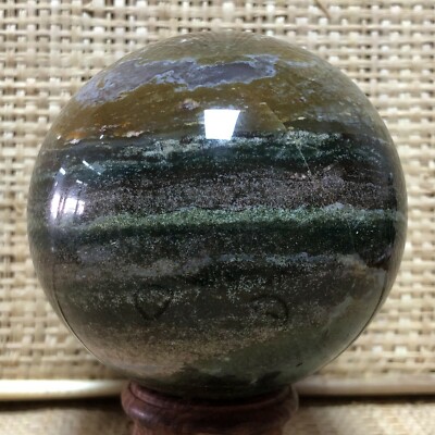 466g Natural Rare Ocean Jasper Ball Crystal Quartz Stone Sphere Healing Reiki