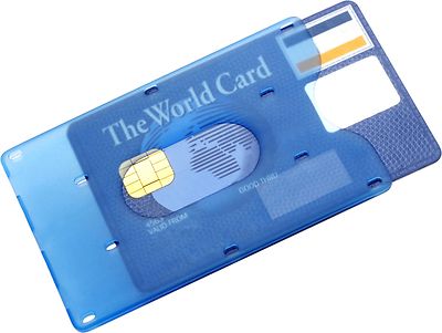 EC Card Holder Light Blue Transparent STURDY Credit Card Case Check Card Box