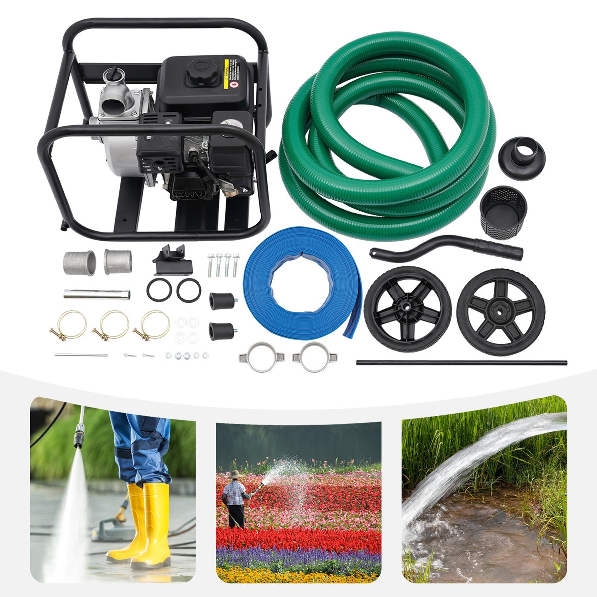 Gasoline Engine Water Pump Gas Powered Water Transfer Pump 2