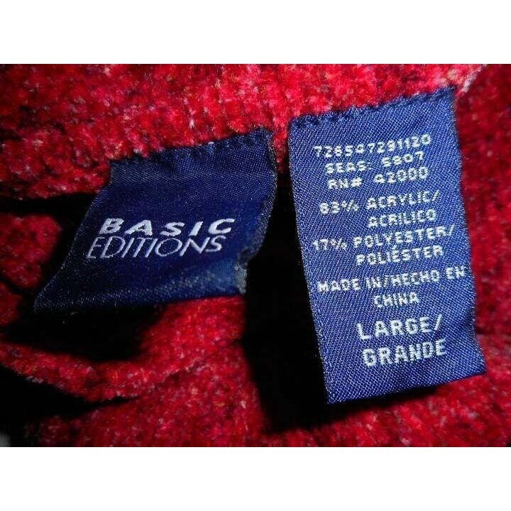Basic Editions Size L Raspberry Sweater rolled ne… - image 4