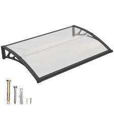 DIY 40"x48" Window Awning Canopy Polycarbonate Sheet Leak-proof Awning over Door