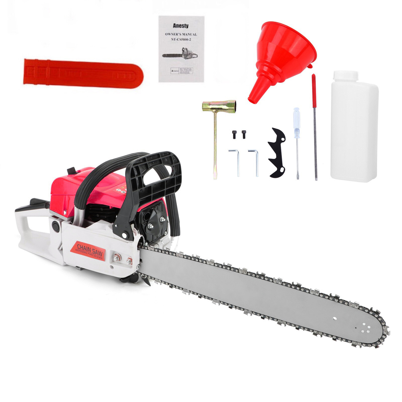 52CC 20-Inch Gas Chainsaw with Powerful Wood Cutting Engine and Crankcase