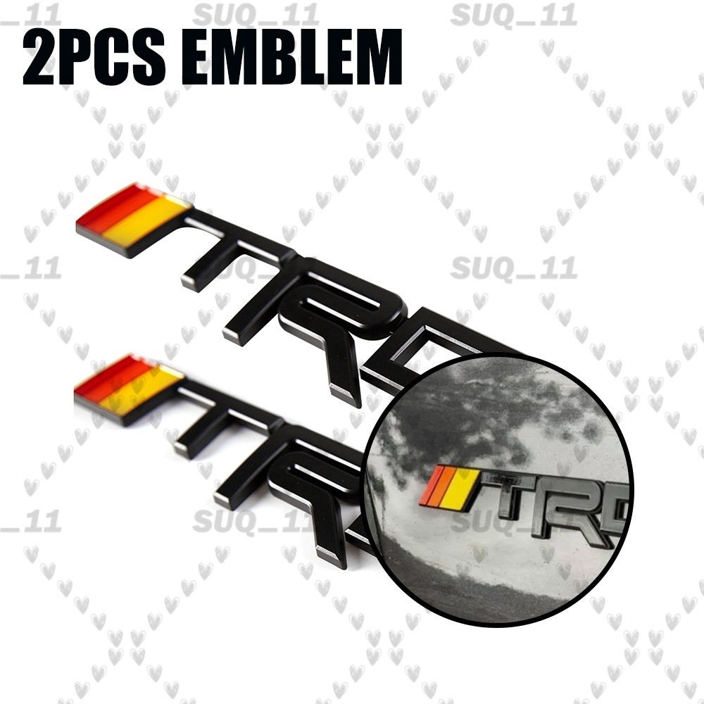 2x 3D Raised Matte Black Side Fender Badge Emblem Door Nameplate Letter Car Body