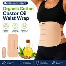 2Pcs Castor Oil Pack Wrap Organic Cotton Liver Detox Stomach Neck Reusable