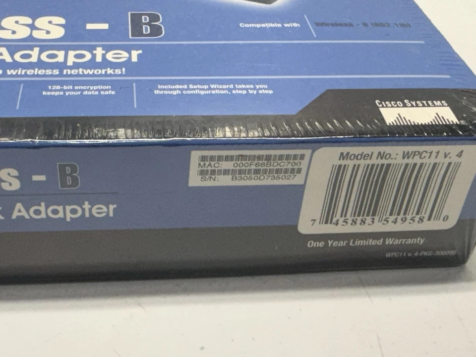 NEW Linksys Wireless-B Notebook Adapter Model WPC11 v4 Laptop WiFi Card 11Mbps - Image 2 of 4