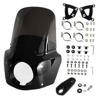 Motorcycle Fairing Windshield Kit, 5.75'' Headlight Fairing Smoked Motorbike 15''