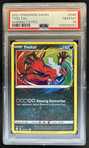 2021 Pokemon SWSH Shining Fates Yveltal #046/072 PSA 10
