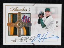 2022 Panini Flawless Signatures Gold 5/10 Tim Hudson Quad Patch Auto 0zz3
