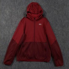 REI Co-op Jacket Youth XLarge 18 Red Hooded Fleece Full Zip Polyester Outdoor