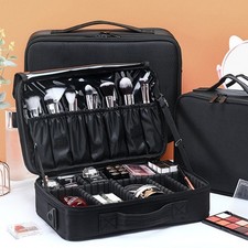 Waterproof Oxford Makeup Organizer Bag 3 Layers for Artist Travel 15.8in