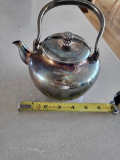 Silver Japanese Tea Kettle Teapot Hammered Vintage never used