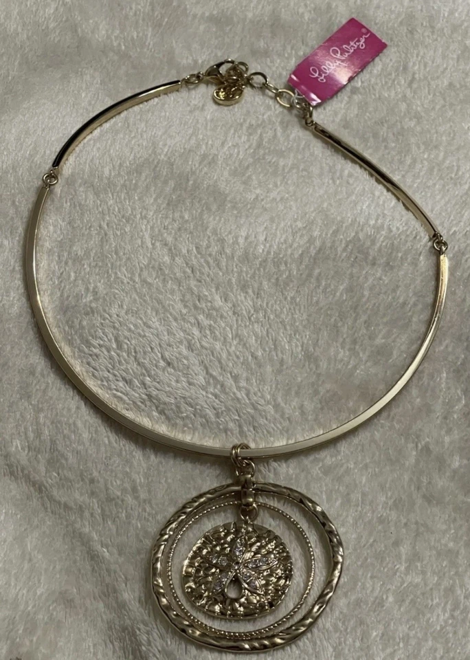 Lilly Pulitzer песок доллар регулируемый ошейник ожерелье новый с Ярлыками - Изображение 2 из 4