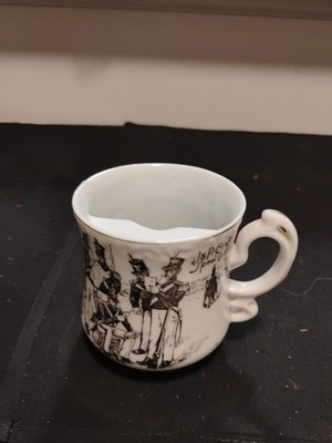Vintage Advertising J&P Coats' Spool Cotton Mustache Mug. Japan. Gold trim