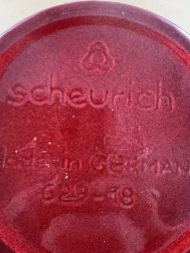 Florero torpedo Pier 1 Scheurich 629-40 rojo sangre de buey 7,5" H Alemania Foto 4 de 4