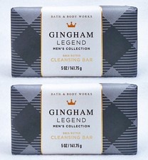 2 Bath  Body Works GINGHAM LEGEND Cleansing Bar Soap Hands 5 oz