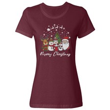 Cute Christmas Design Merry Xmas - Holiday Matching Ladies' Crewneck T-Shirt