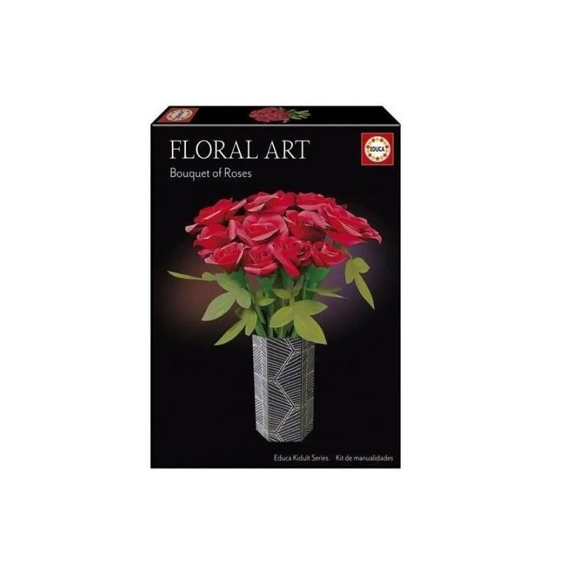 Création de roses en papier avec le bouquet de fleurs EDUCA pour déco de salon