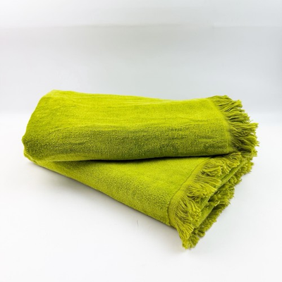 #ad #ad TWO Vintage Sears Drylon Bath Towels Avocado Lime Green MCM Bright Tag *Read $34.99