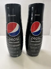 2 SodaStream Zero Sugar Pepsi Beverage Mix Cola Syrup Concentrate Black BB:11/24