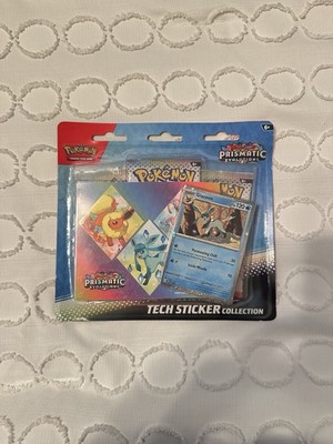 Pokémon Prismatic Evolutions Tech Sticker Collection Glaceon, Sealed Pack of 3