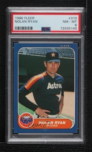 1986 Fleer Nolan Ryan #310 PSA 8 HOF 2w0