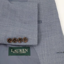 Lauren Ralph Lauren Sport Coat Mens 38R Polyester rayon Linen Two Button blue