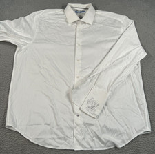 Robert Graham Shirt Men's XL White Striped Button Up Classic Barrell Cuff