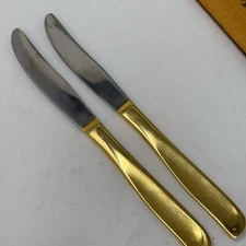 Lot Of 2 Vtg VINERS of SHEFFIELD Gold Electroplate, Stainless Steel Knife VS35
