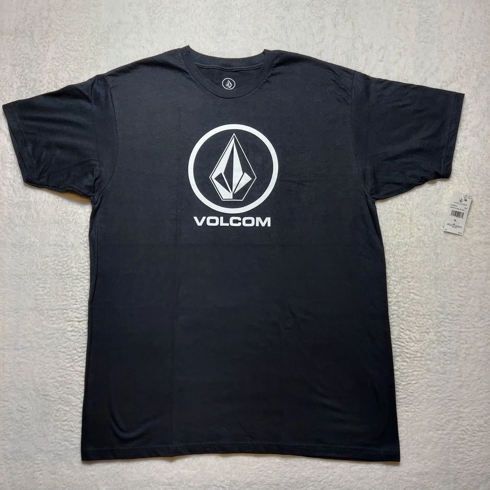 Volcom T Shirt Mens XL Black Brand New Crisp Stone SS Tee Logo 632006121