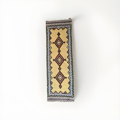 Vintage Wool Kilim Rug 8 x 2.5 Handwoven Anatolian Geometric Runner