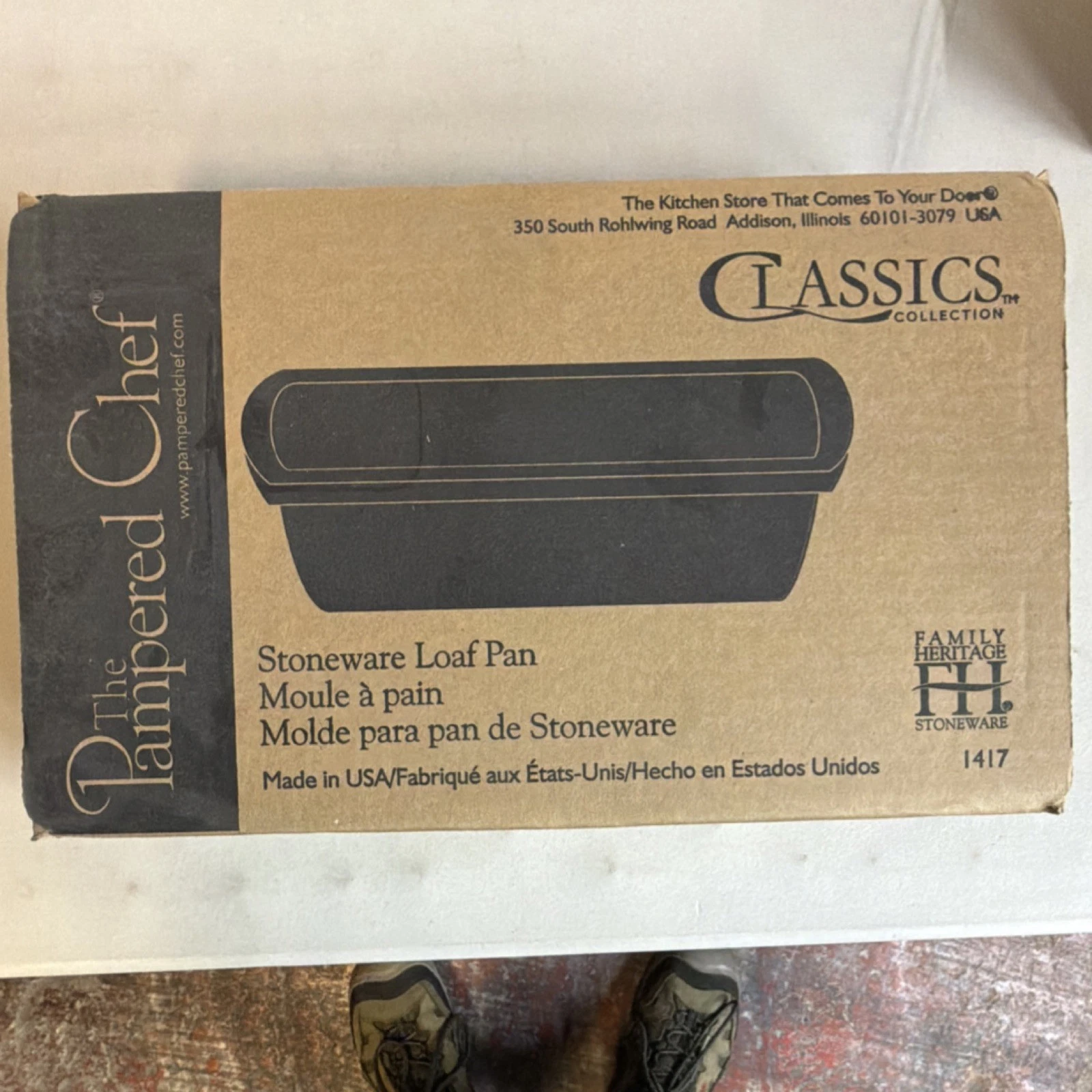 Pampered Chef Stoneware Loaf Pan Classics Collection Rectangle 1417