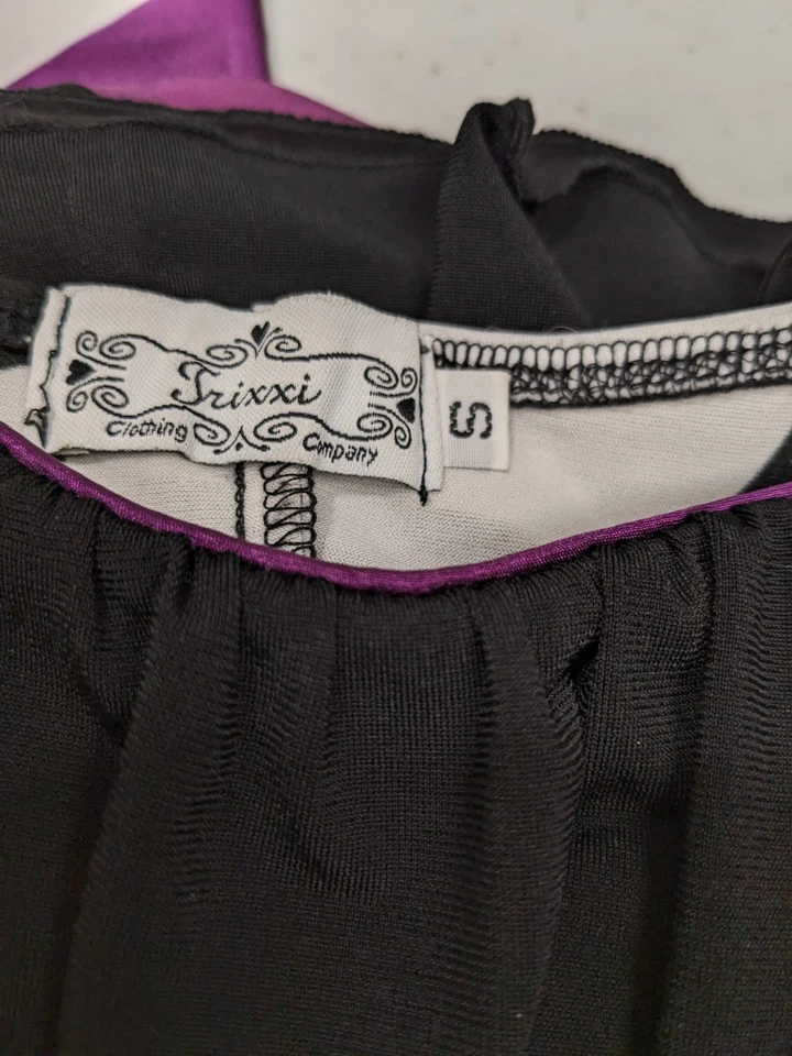 Trixxi Womens S Retro Print Dress Sleeveless 60s 90s Y2K Grunge Mod #8000 - Image 2 of 4