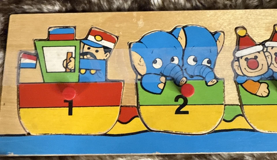 Rompecabezas de conteo vintage Simplex 1950 era retro hecho en Holanda. Guardería, etc. Foto 2 de 3