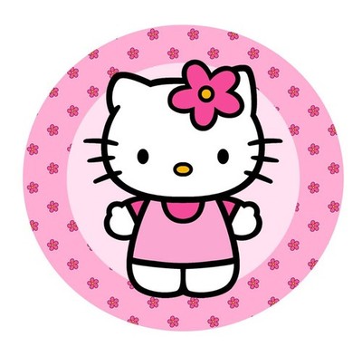 Hello Kitty Katze Essbar Zuckermasse Tortenbild Tortenaufleger + 4 Muffin