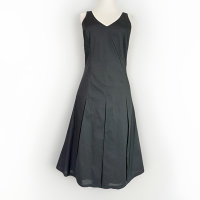 NEW Esprit Collection 6 Fit & Flare Black Sleeveless Dress Lined Stretch Pleated