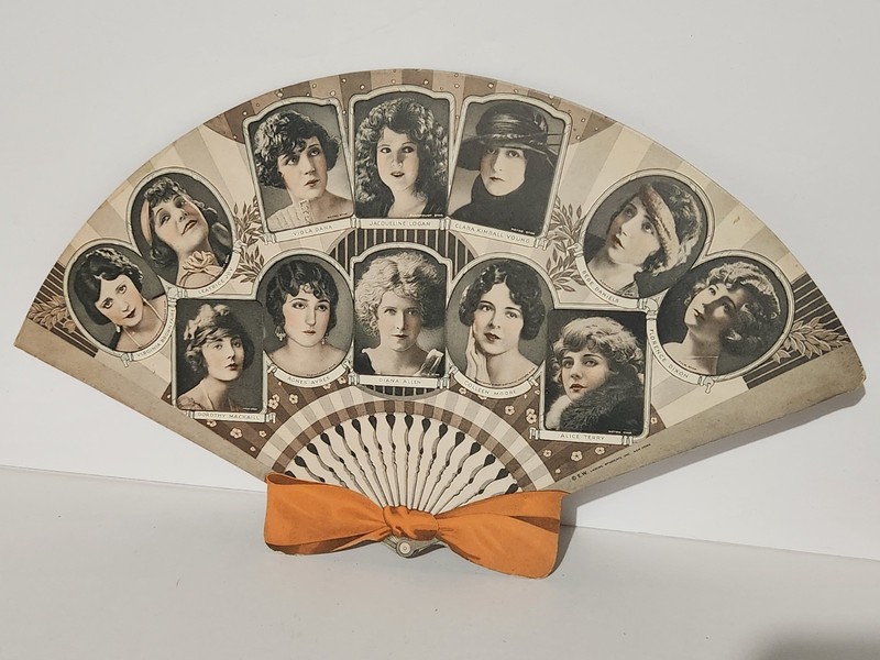Old 1920s Advertising Fulton Theater Fan Jersey City Silent Screen Actresses