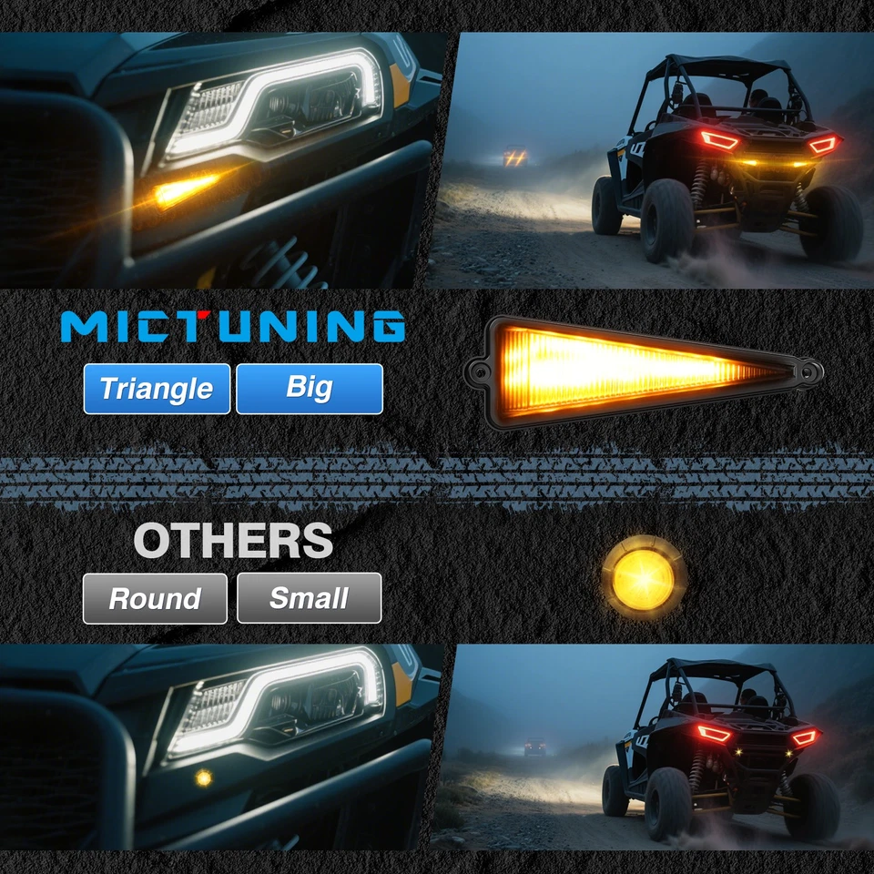 Street-Legal ATV/UTV Turn Signal w/ 110D Horn Triangle LED Blinkers & Switch Kit - Image 3 of 4