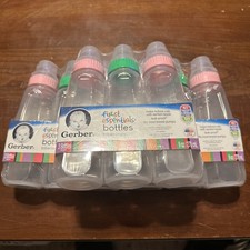 GERBER FIRST ESSENTIALS 3 3 PACK BOTTLES 9oz 2012 REDUCE COLIC SILICONE NIPPLE