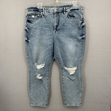 Good American Good Legs Distressed Skinny Jeans Womens Plus 22 Stretch GPSK873T