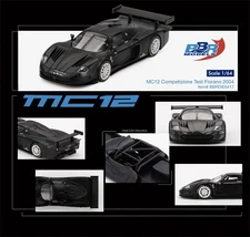 BBR 1:64 MC12 Competizione Test Fiorano 2004 Black Diecast Model Car