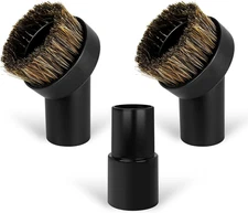 3PCS Horse Hair Brush Vacuum Attachment Set - Black round Horse Hair Vacuum Atta