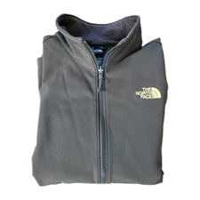 North Face Jacket Men's Large Softshell Full Zip Fleece Lined Olive Green 