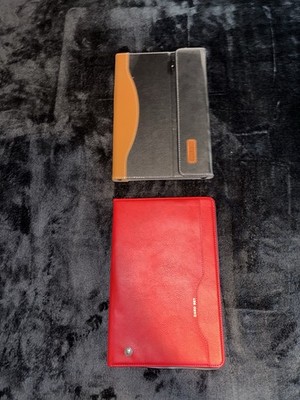 CARD KIT Folding Folio Tablet Cases Red Black Brown Lot of 2 Integrated Stand