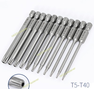 1/4 Hex Shank Torx Head Screwdriver Bits Set Kit Magnetic Tamper Proof Drill Bit